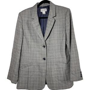 038 Pendleton Vintage Gray Plaid Wool Blazer (12, EUC)